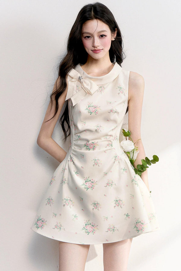 French Retro Bow Dress