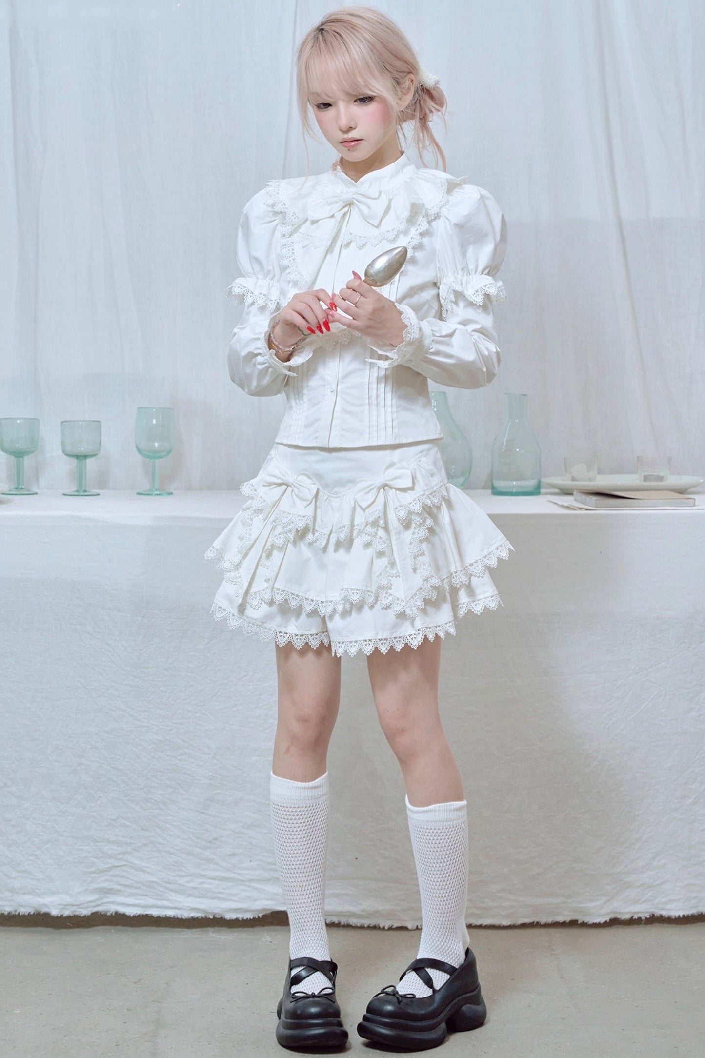 Lace Trim Doll Collar Top