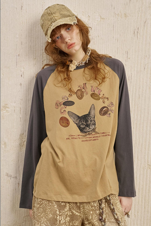 Loose Crew Neck Long Sleeve Top