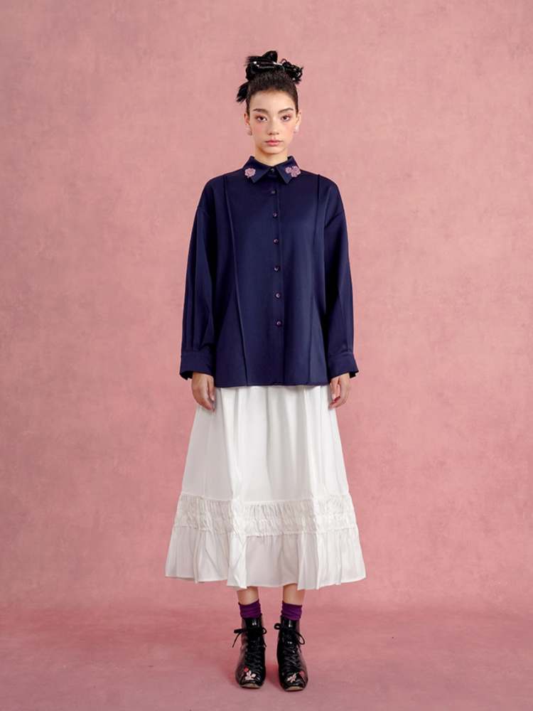 French Elegant Ruffled A-Line Skirt