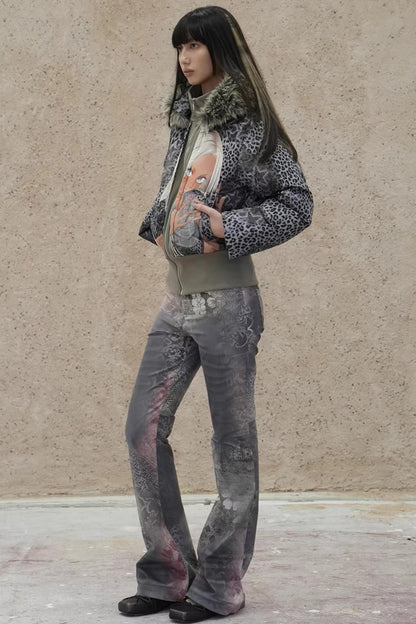 Retro Floral Corduroy Pants