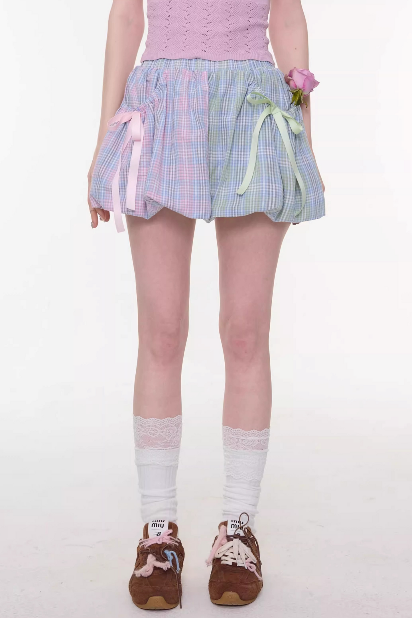 Rainbow Candy Plaid Skirt