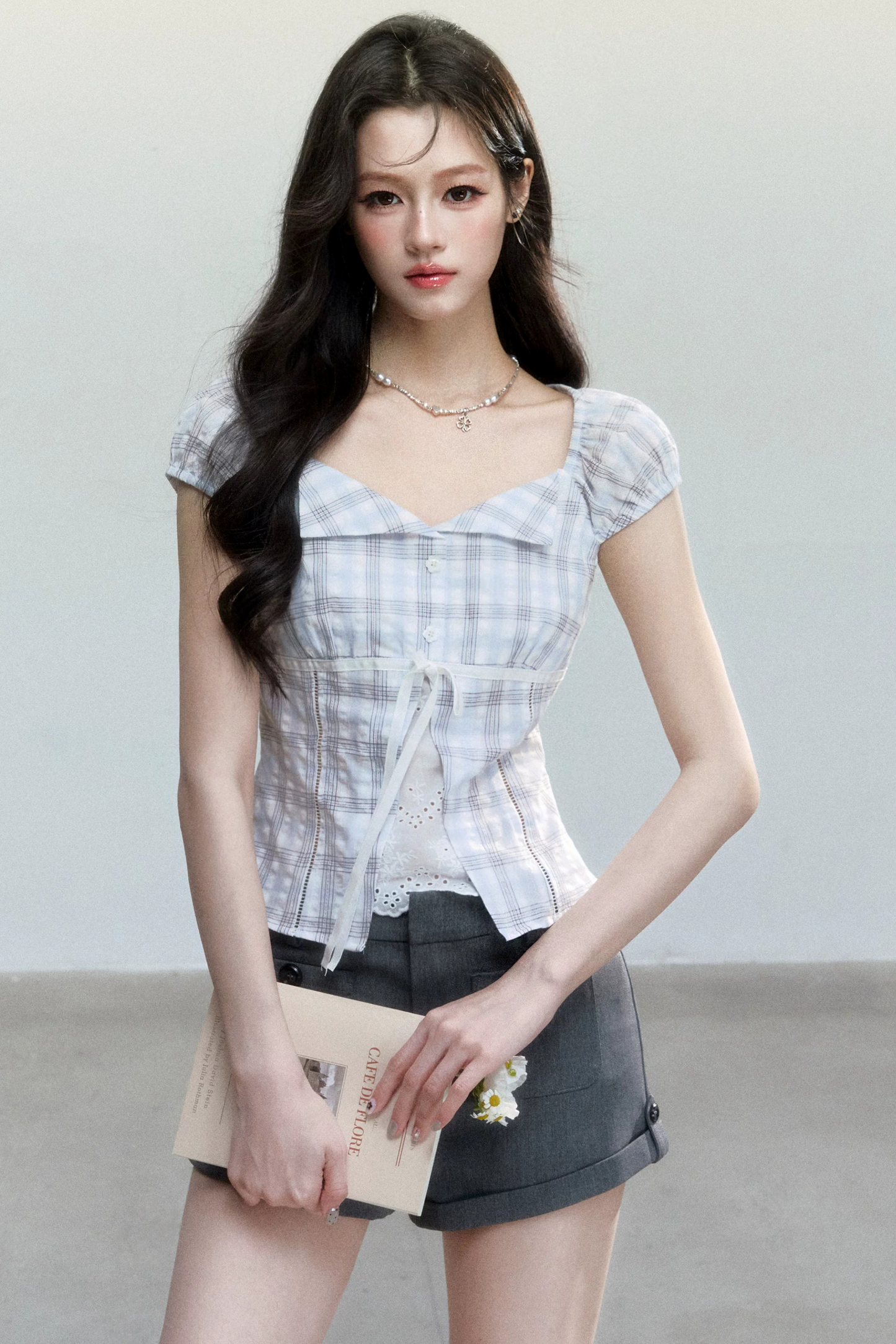 Summer Plaid Patchwork Blouse
