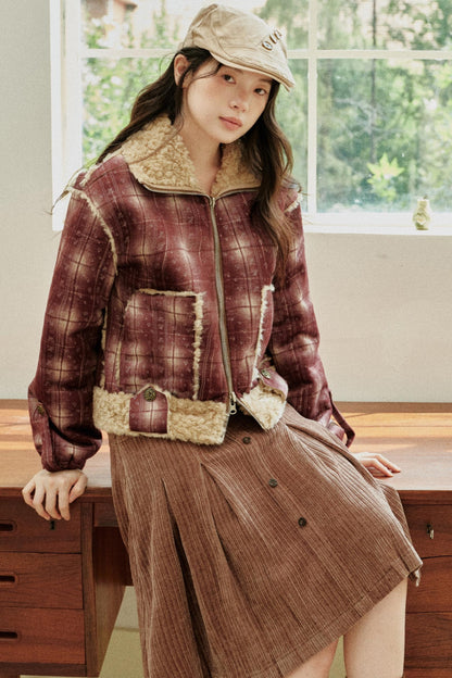 Burgundy Plaid Reversible Jacket