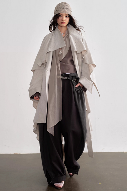 Naturleinen-Trenchcoat