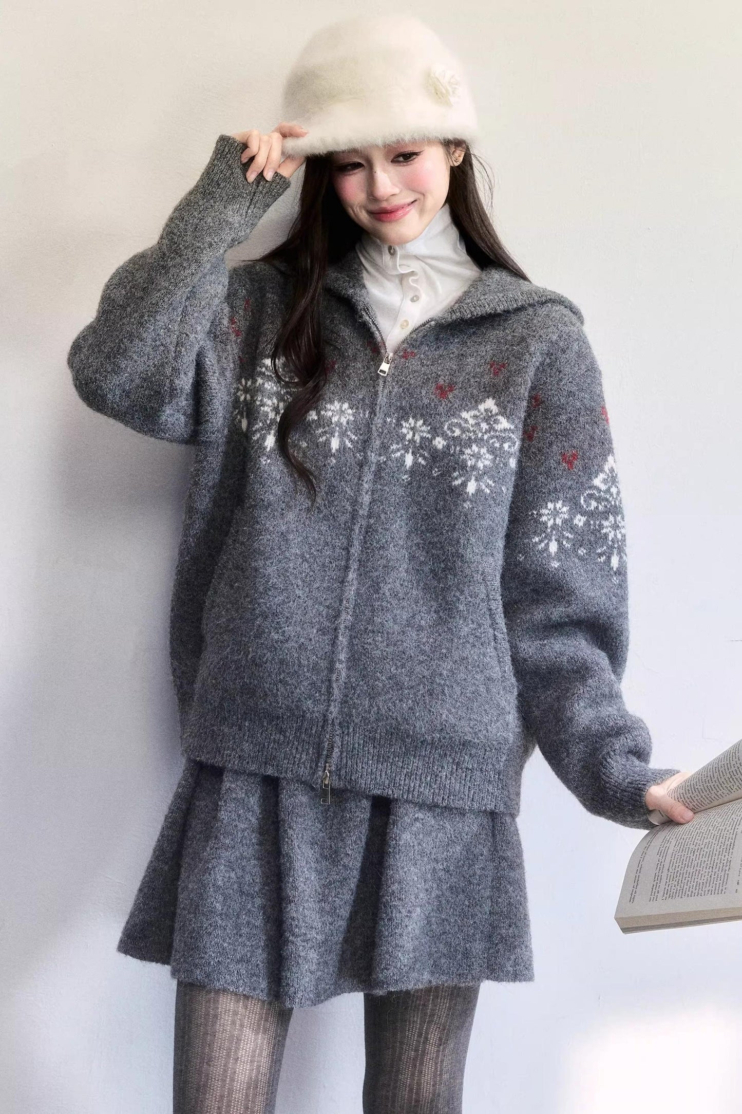 Frosting Jacquard Strickjacken-Set