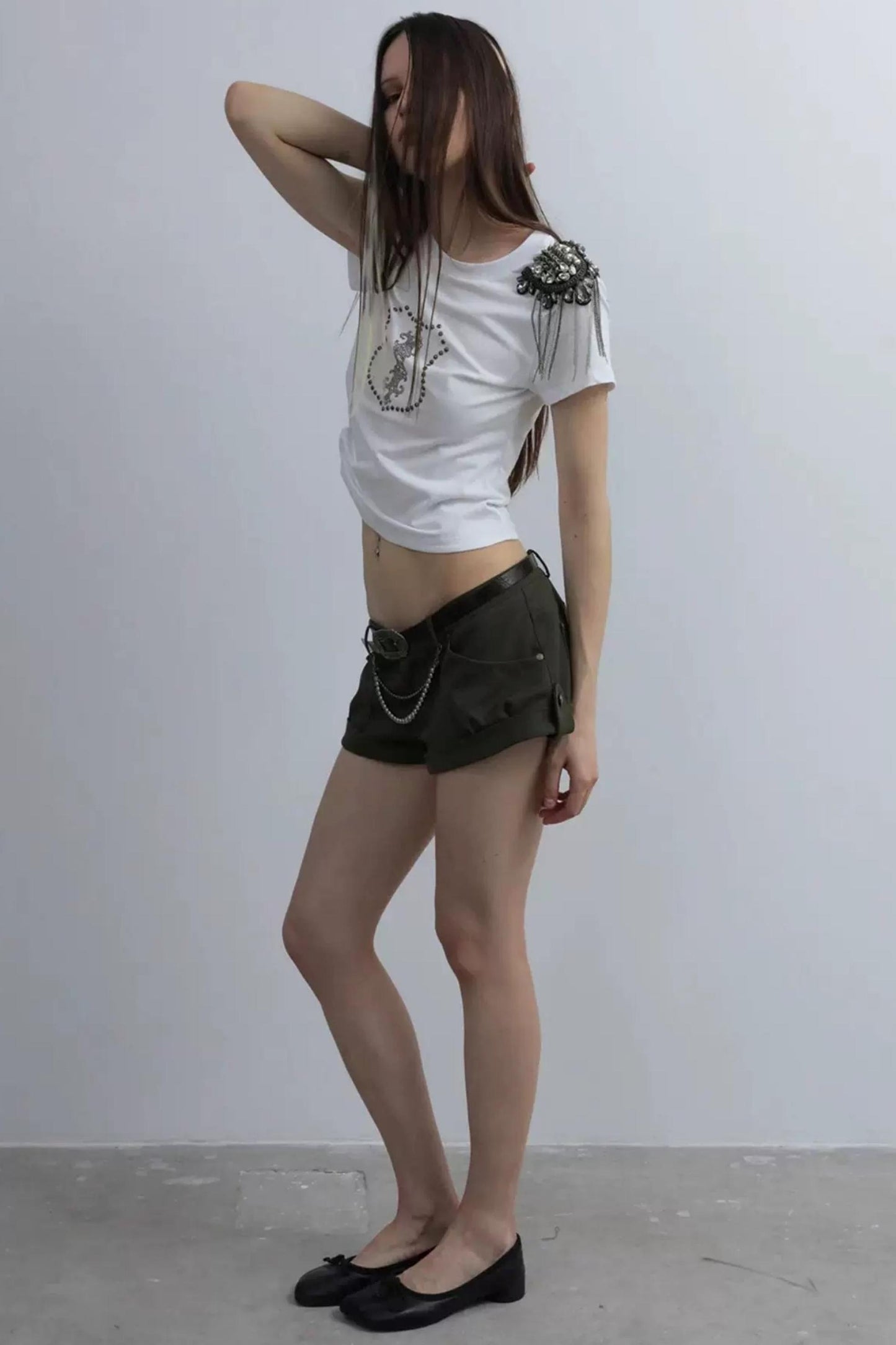 Y2K Rhinestone Cropped T-Shirt