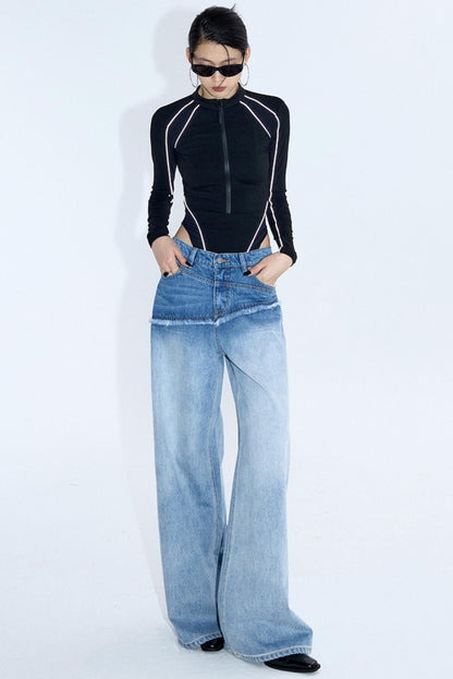 Reflective Stripe Biker Jumpsuit Top