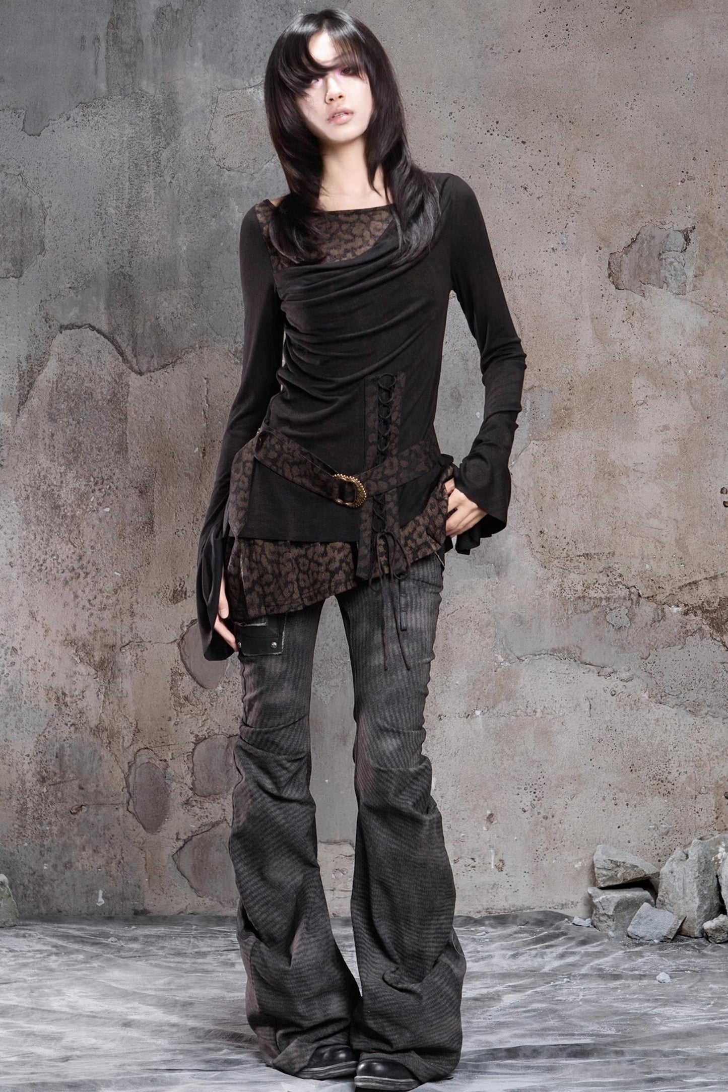 Knitted Contrast Patchwork Top