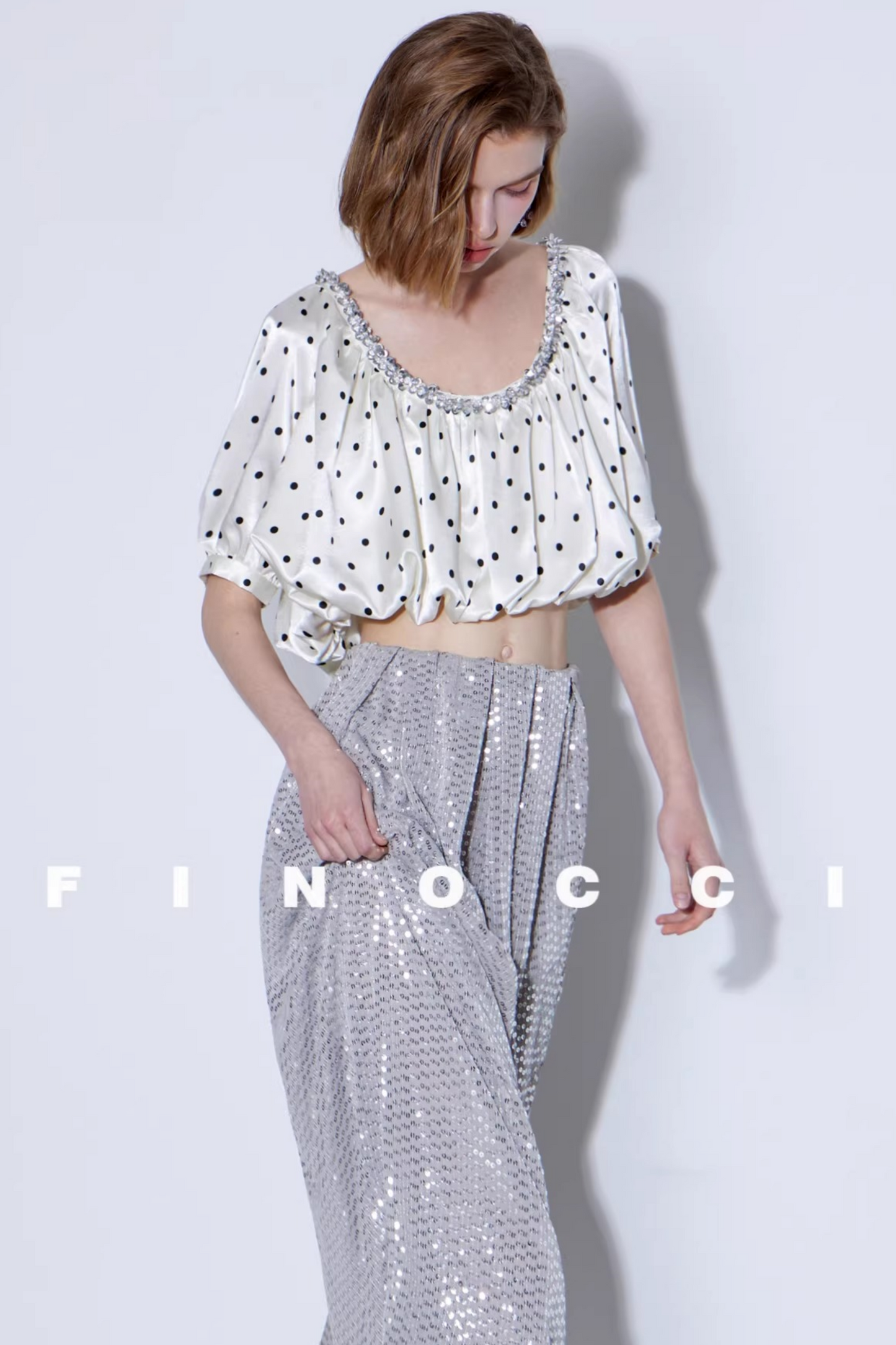 Exquisite Satin Beaded Top