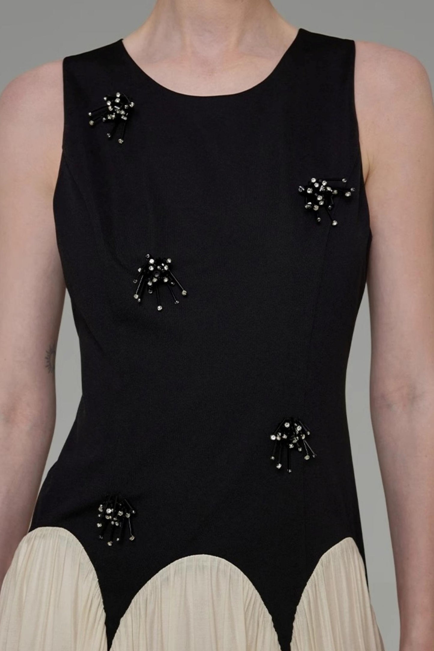 Color Clash Beaded Summer Dress