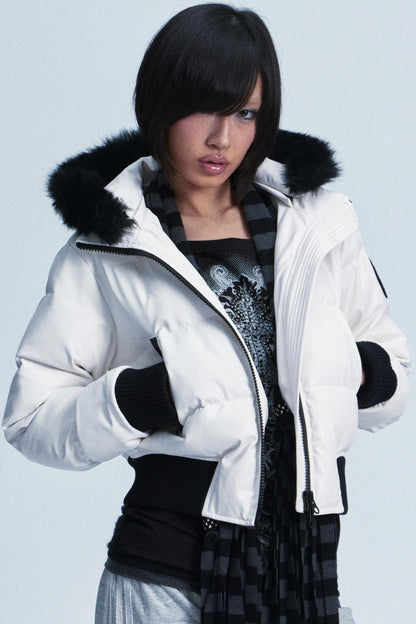 Detachable Hood Leather Jacket