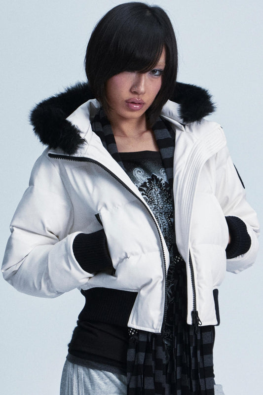 Detachable Hood Leather Jacket