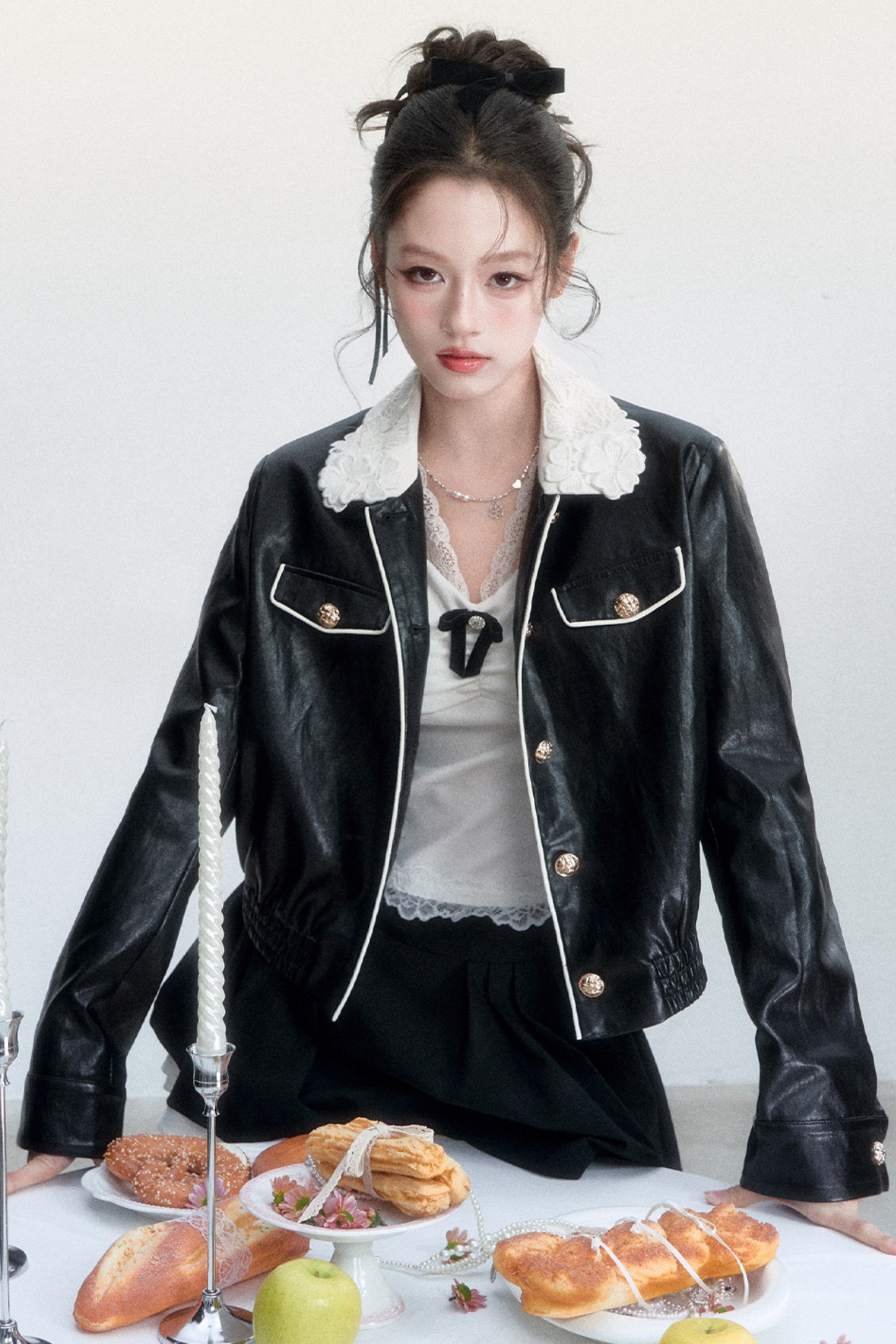 Lace Undercurrent Leather Jacket