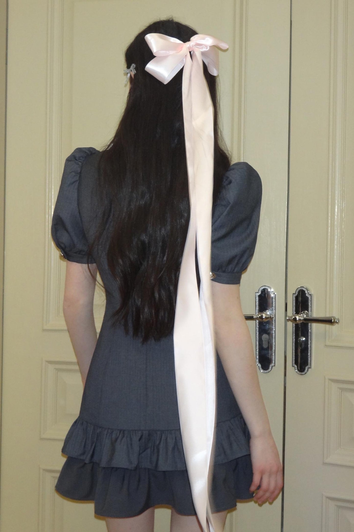 Lace Bubble Sleeve Dress