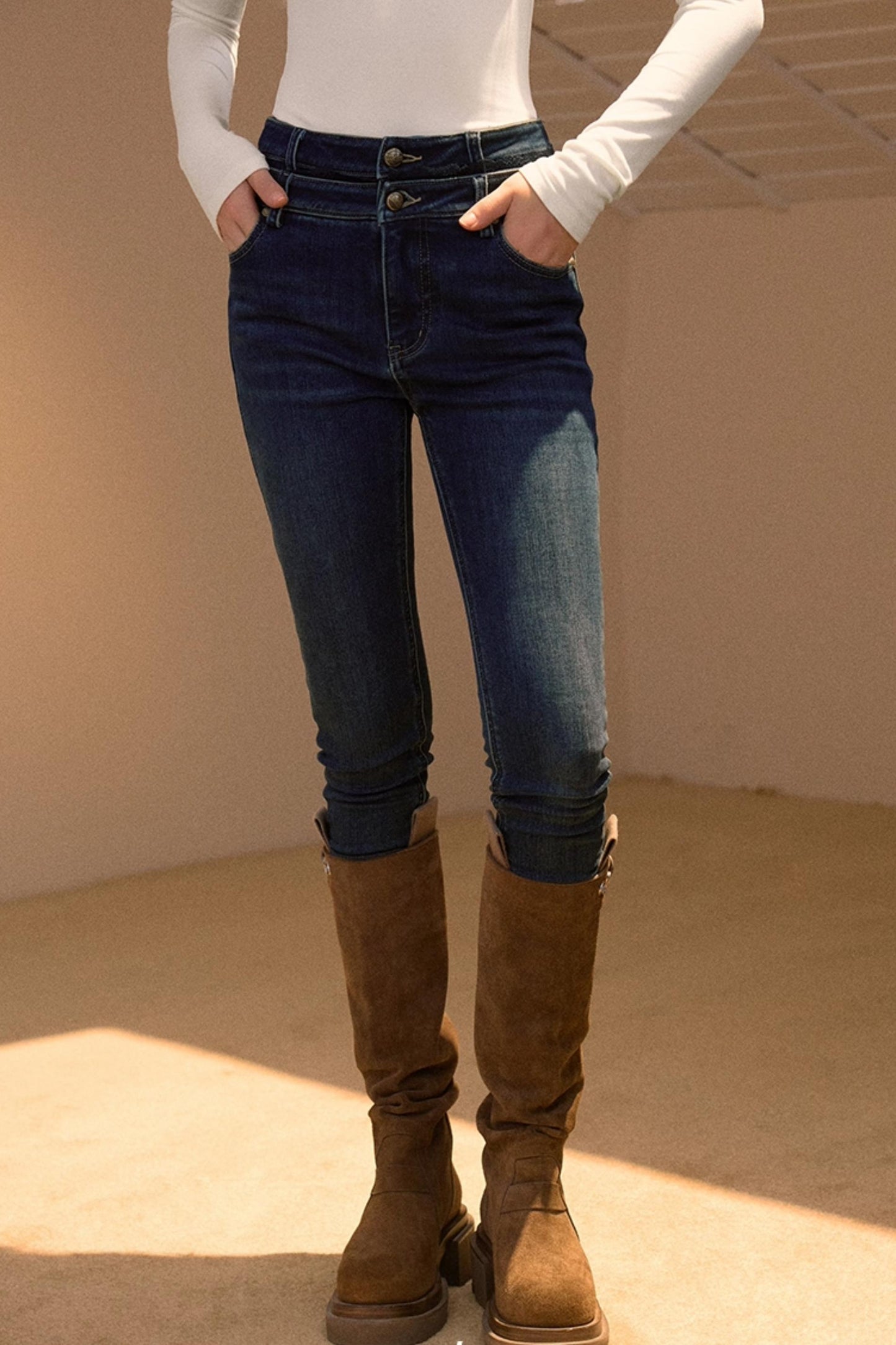 Vintage Fleece-Lined Slim-Fit Jeans