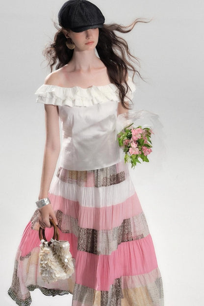 Begonia Ruffle One-Shoulder Top