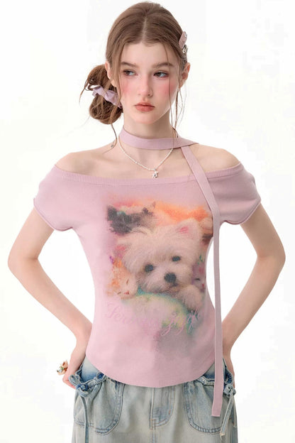 Summer Vintage Slim Fit Knitted T-Shirt