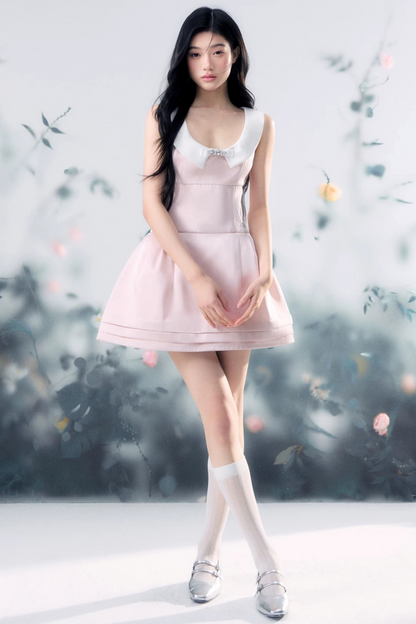 Pink Satin Vest Dress