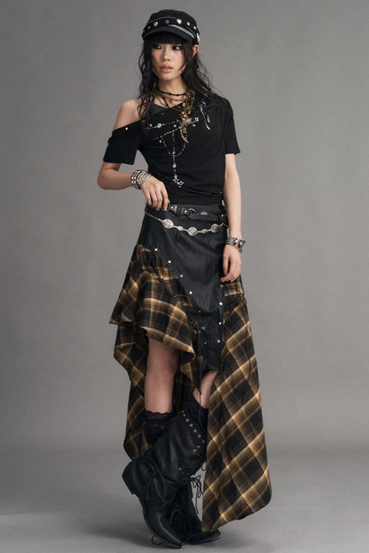 Punk Print Drop-Shoulder Top