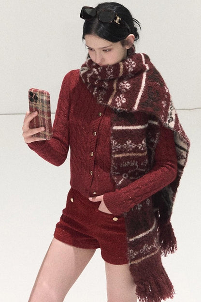 Handmade Wool Fair Isle Scarf