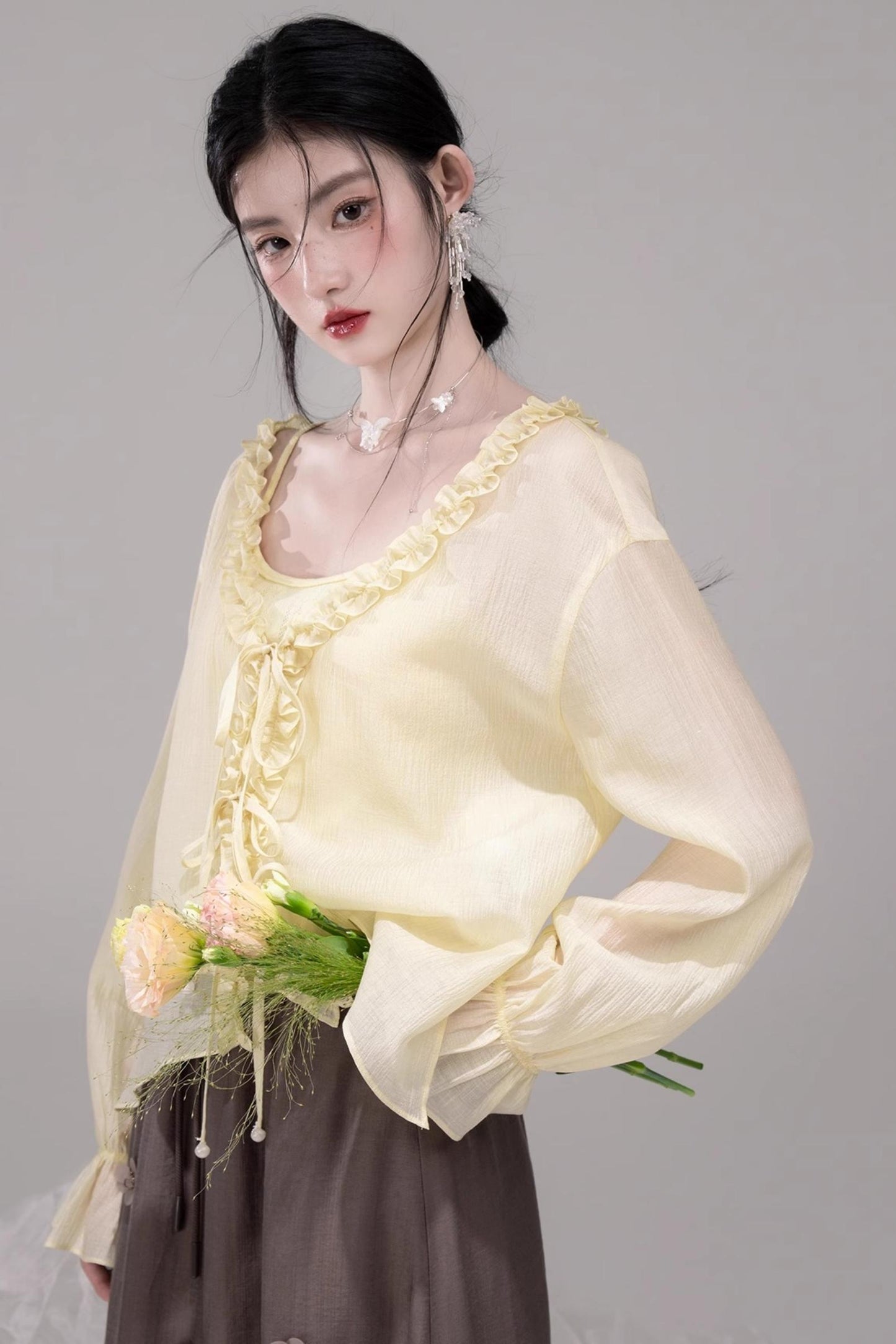 Feathered Tie & Suspenders Set