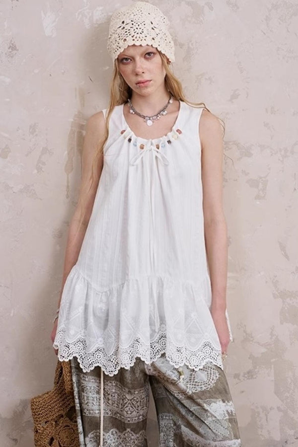 Elegant Beaded Sleeveless Top