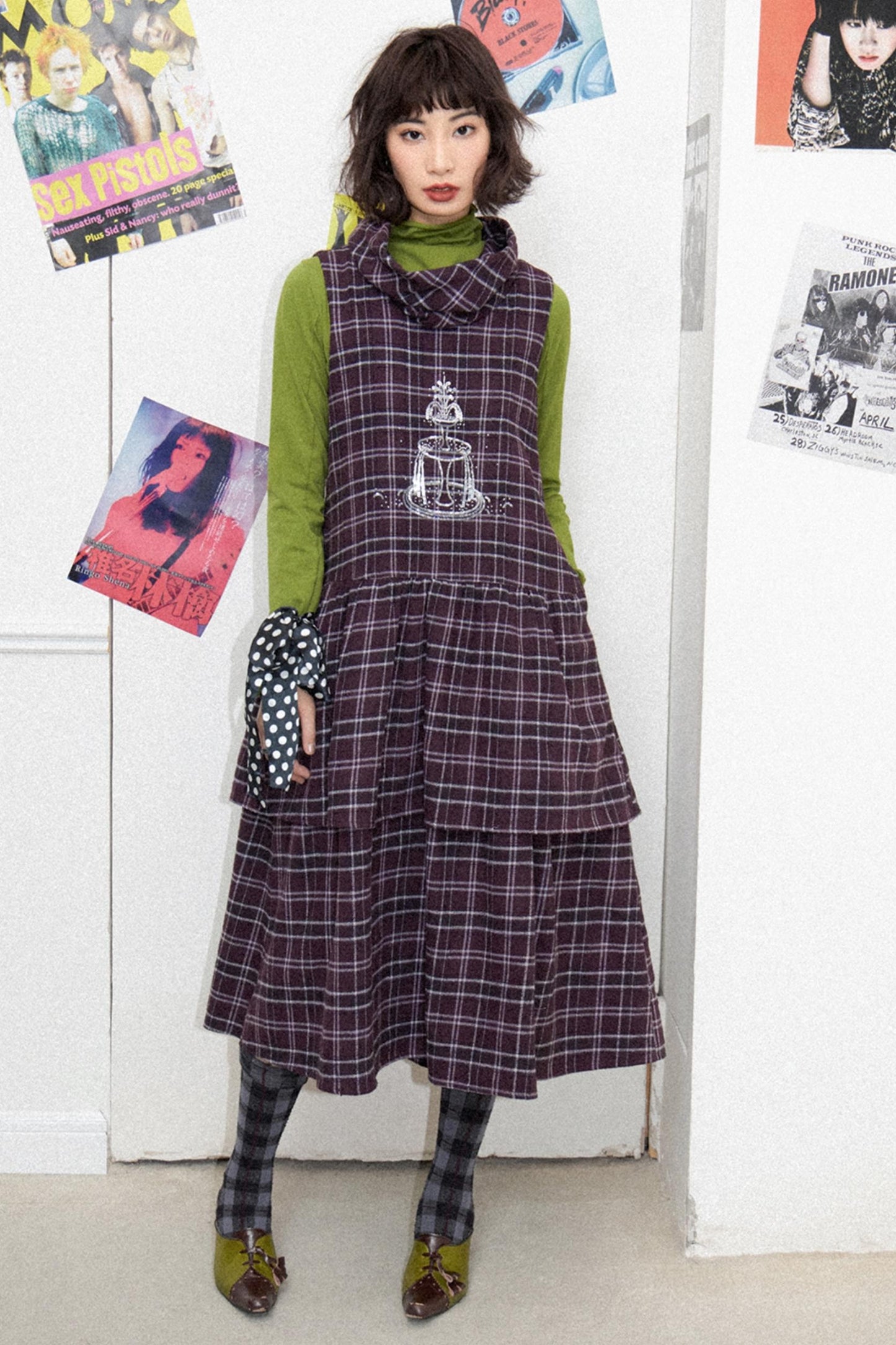 Illusion Plaid Tank Dress