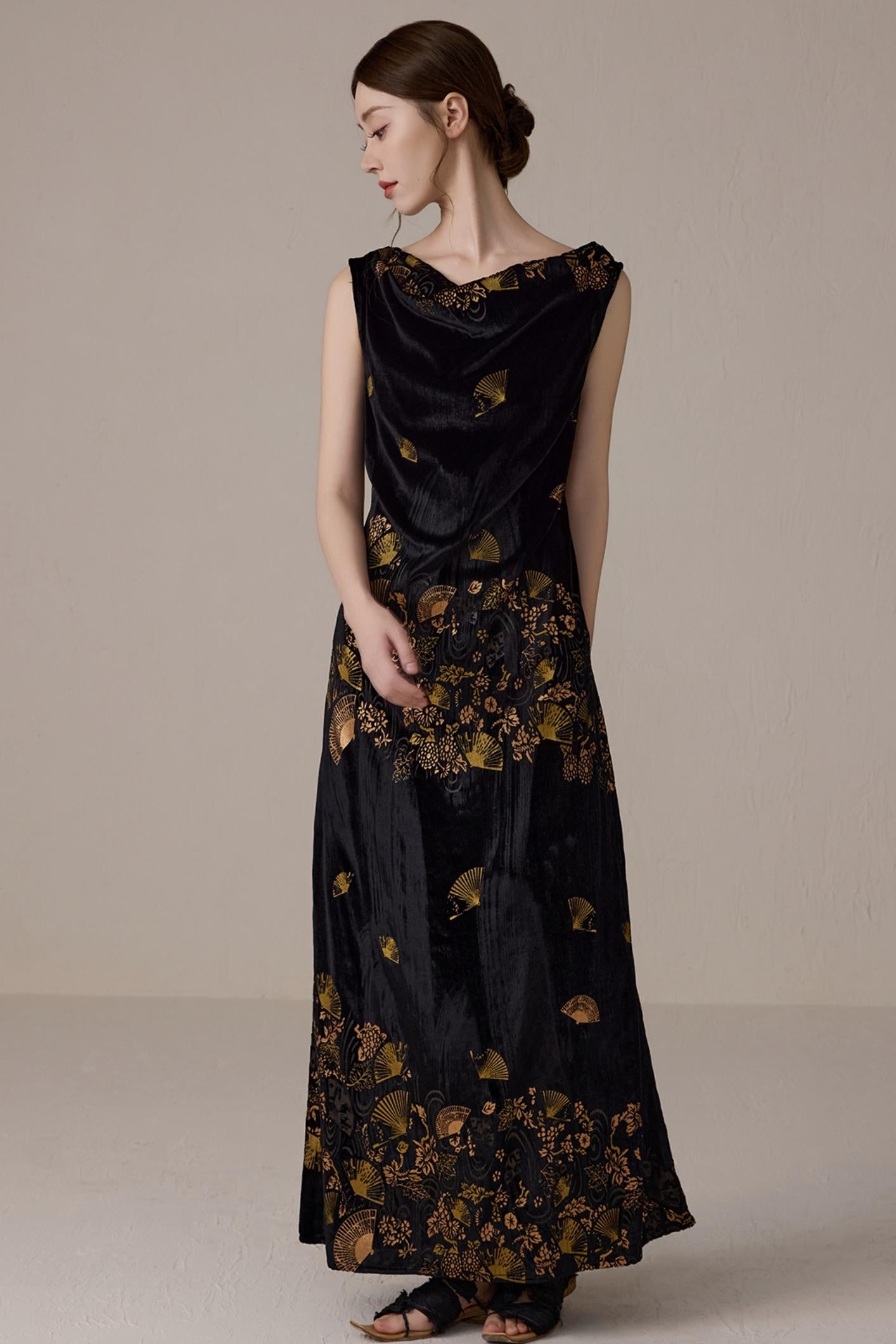 Retro Gold Swing Dress