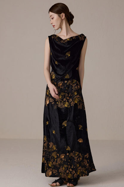 Retro Gold Swing Dress