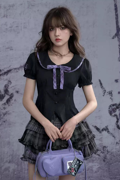 Checkered Power Play Black Top