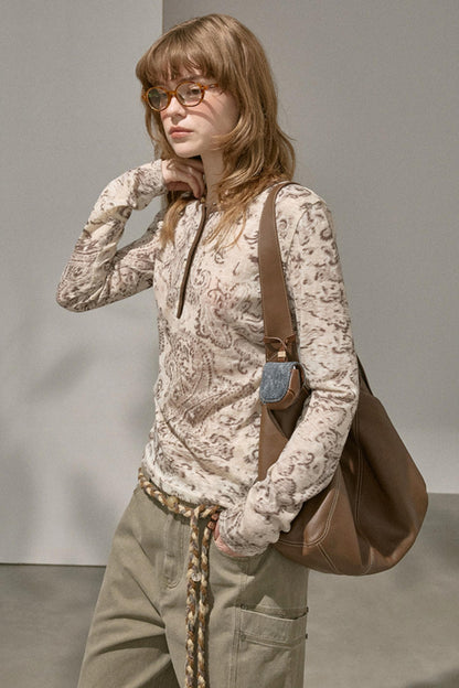 Slim Flower Knitted Top