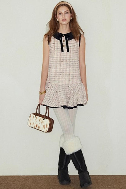 Pink Wool Pleated Dress