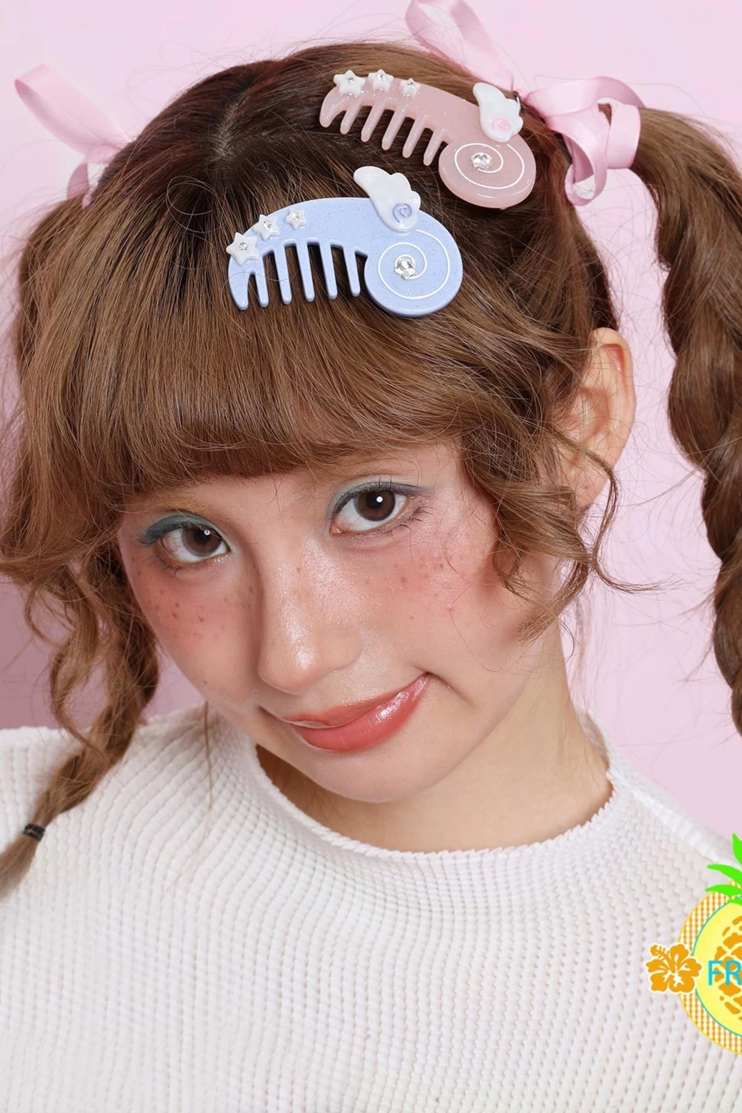 Pink Blue Comb Hair Clip