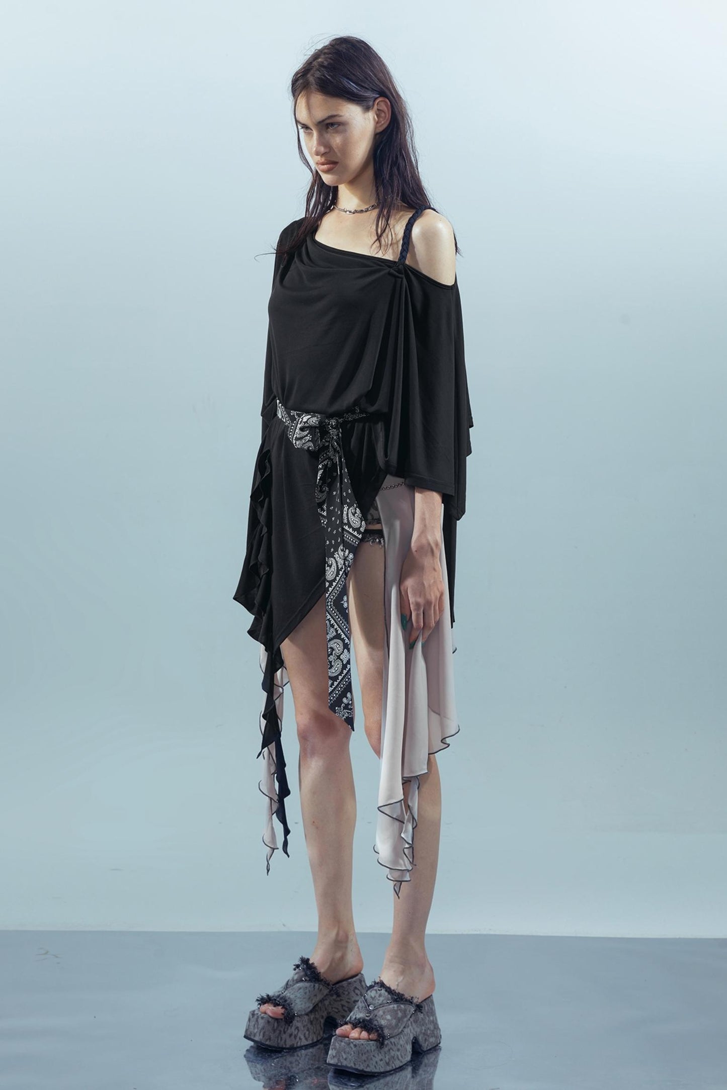 Ruffle Off-Shoulder Tee