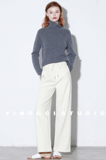 Mulberry Silk High-Waisted Trousers