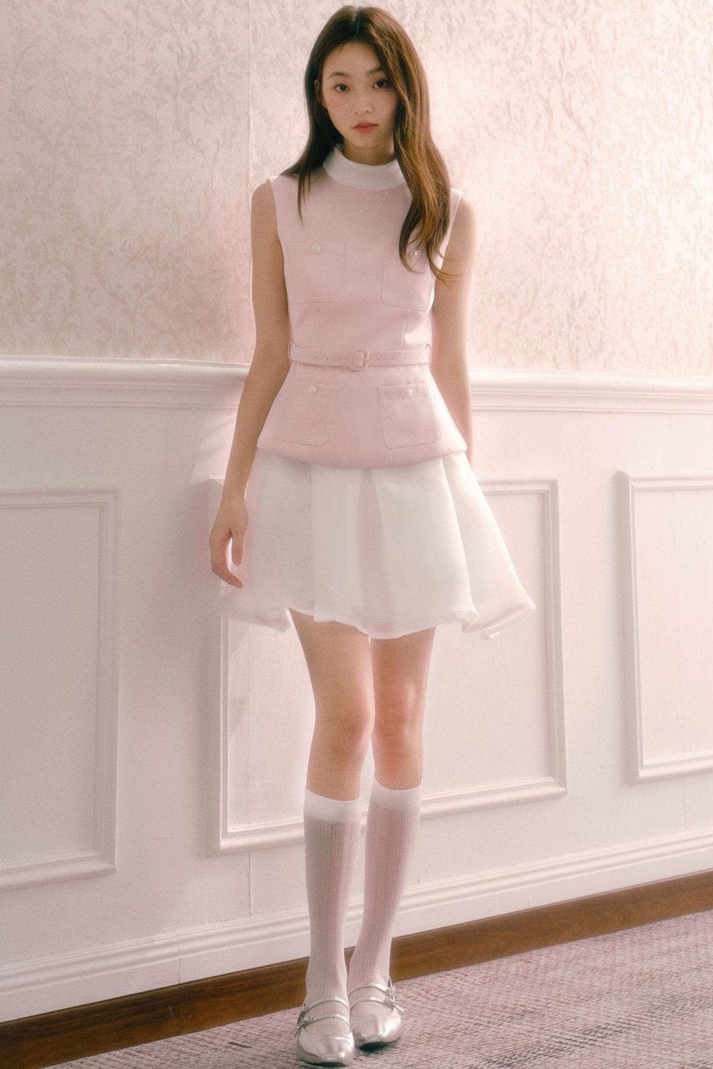 Pink Satin Puffy Daughter Dress