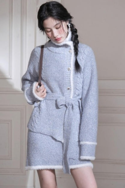 Blue Island Floral Wool Suit Set-up