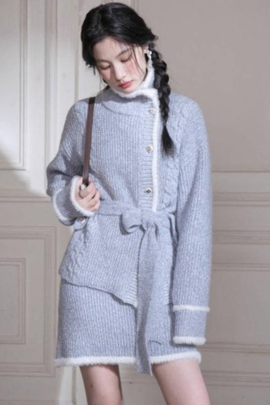 Blue Island Floral Wool Suit Set-up