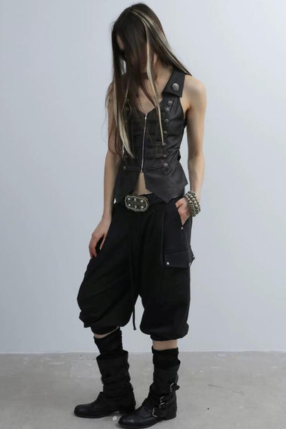 Equestrian Cargo Pleated Cuffed Pants