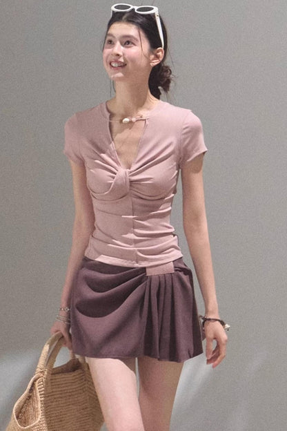 V-Neck Beaded T-Shirt