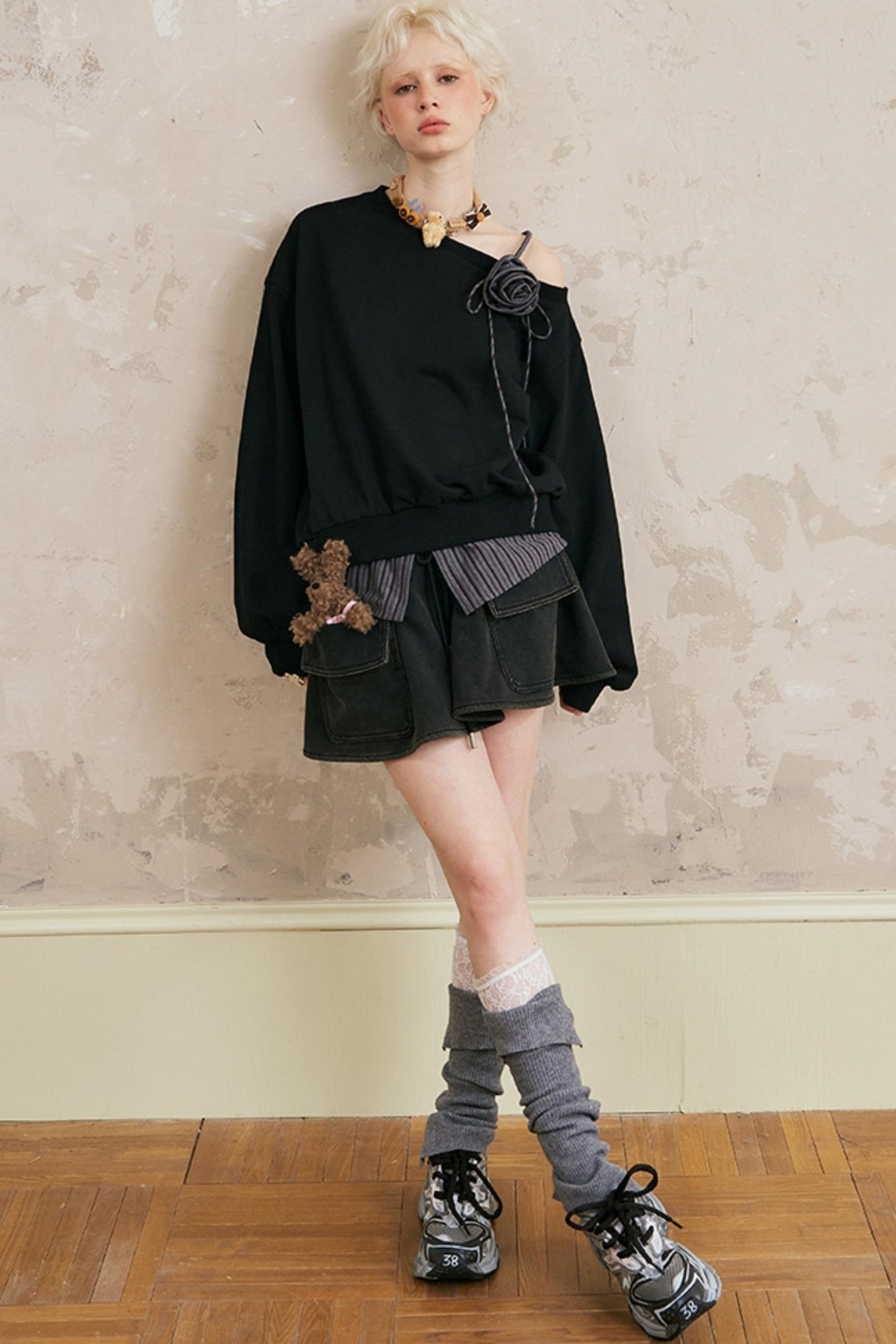 Lässiger Sweatshirt mit langen Ärmeln 