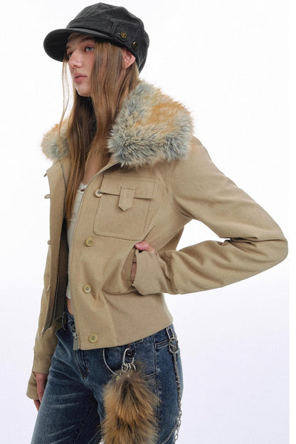 Raccoon Fur Lapel Jacket