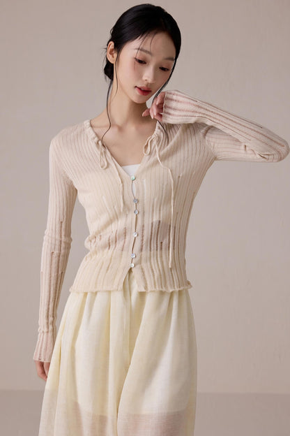 Beige Light Knit Cardigan
