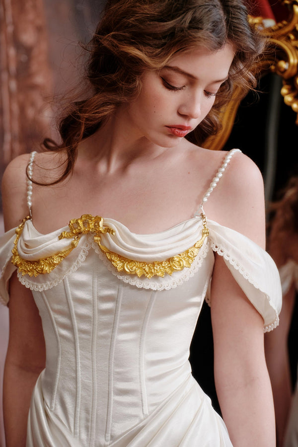 Satin Fishbone Gown Dress Set-Up