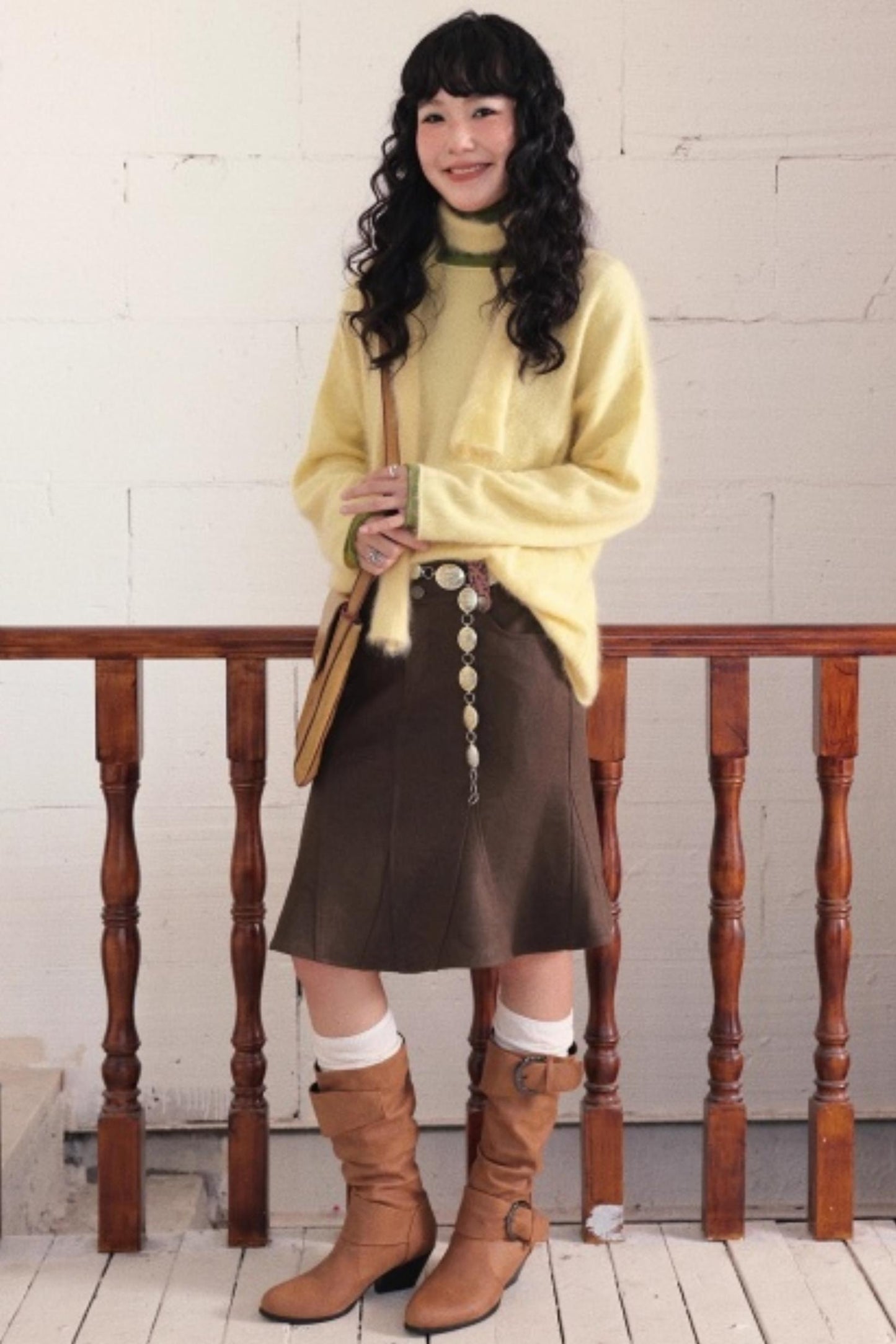 Suede Fishtail Skirt