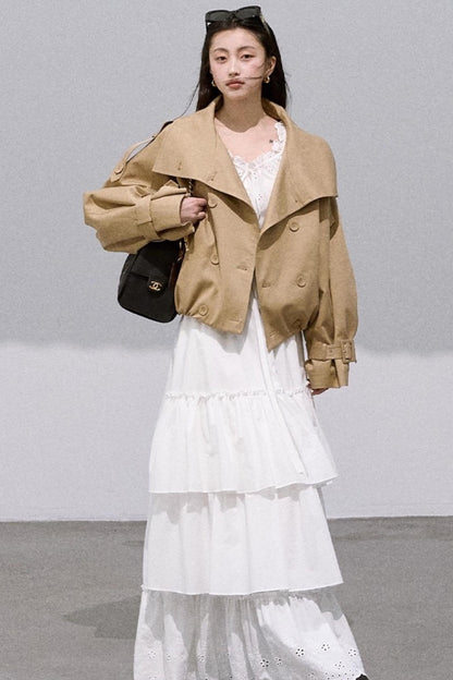 Cotton Strappy White Shirt Two-Piece Set-Up