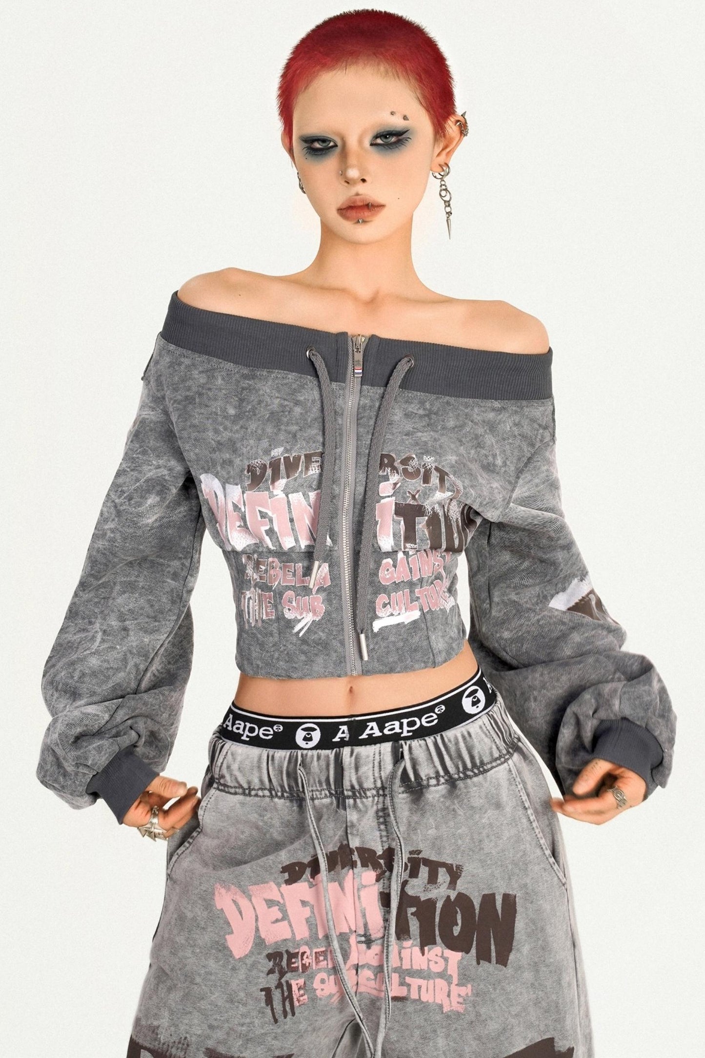 Cool Retro Punk Girl Sweatshirt