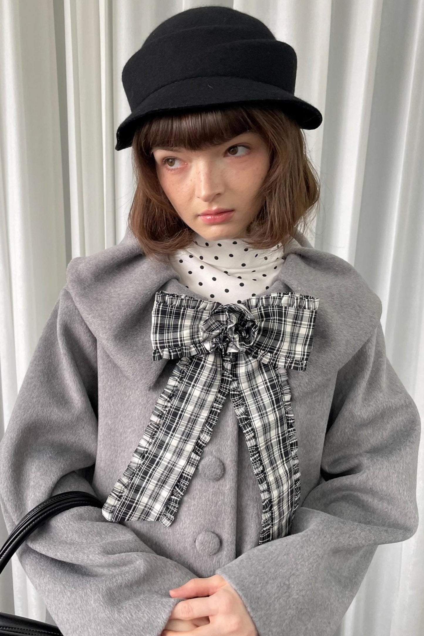 Vintage Plaid Bow Brooch