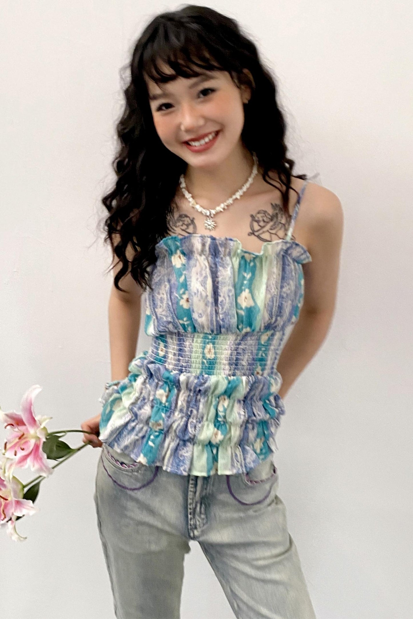 Mist Drawstring Camisole